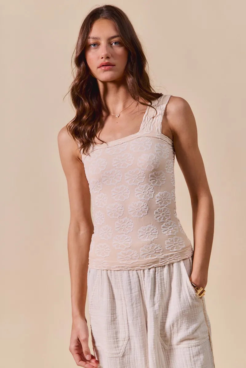 Image of SO ME Two Tone Floral Seamless Tank Top | Queeble.shop