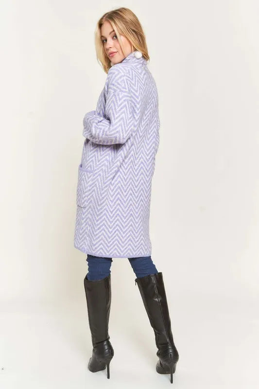 Image of ADORA Chevron Sweater Cardigan | Queeble.shop