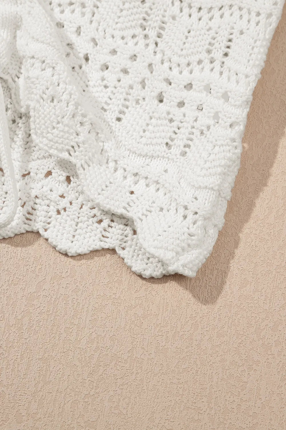 Image of Hollowed Knit V Neck Drawstring Sweater Vest | Queeble.shop