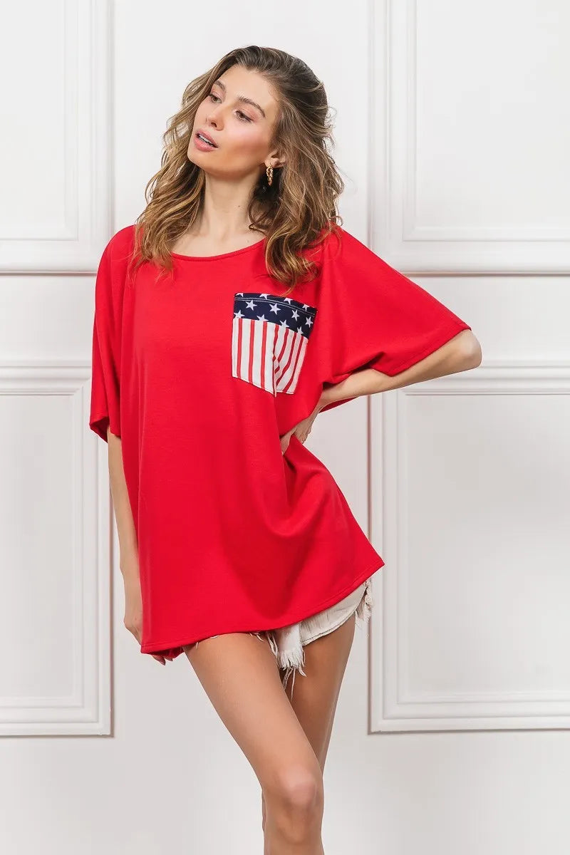 Image of BiBi French Terry With Front Pocket Dolman Sleeves Top | Queeble.shop