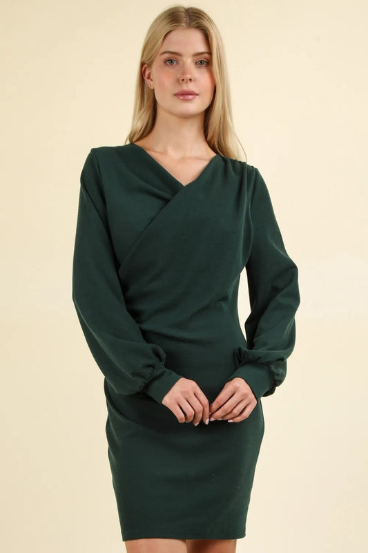 Image of VERY J Ruched Detail Bodycon Mini Dress | Queeble.shop