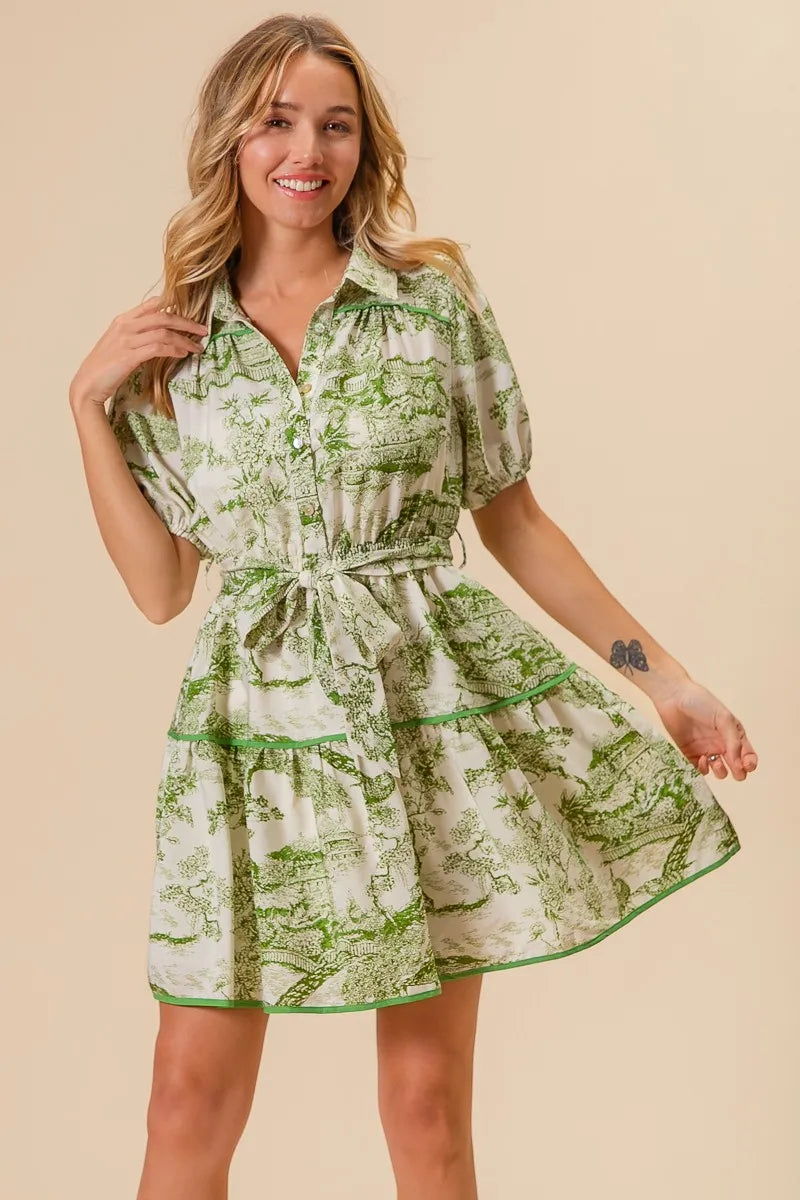 Image of BiBi Woven Printed Tiered Dress | Queeble.shop