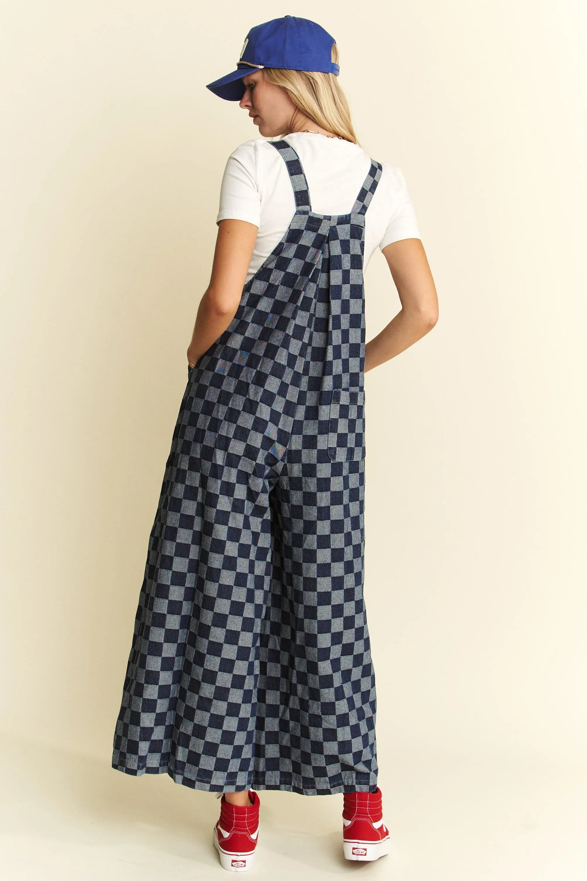 Image of Jade By Jane Denim Checkered Jumpsuit | Queeble.shop