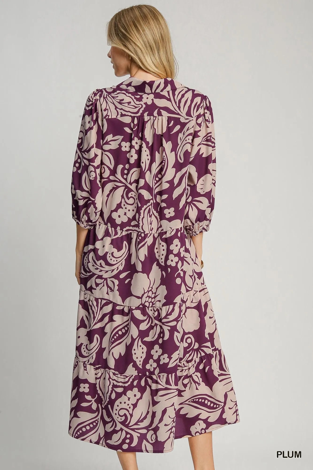 Image of Umgee Floral Print Tiered Midi Dress | Queeble.shop