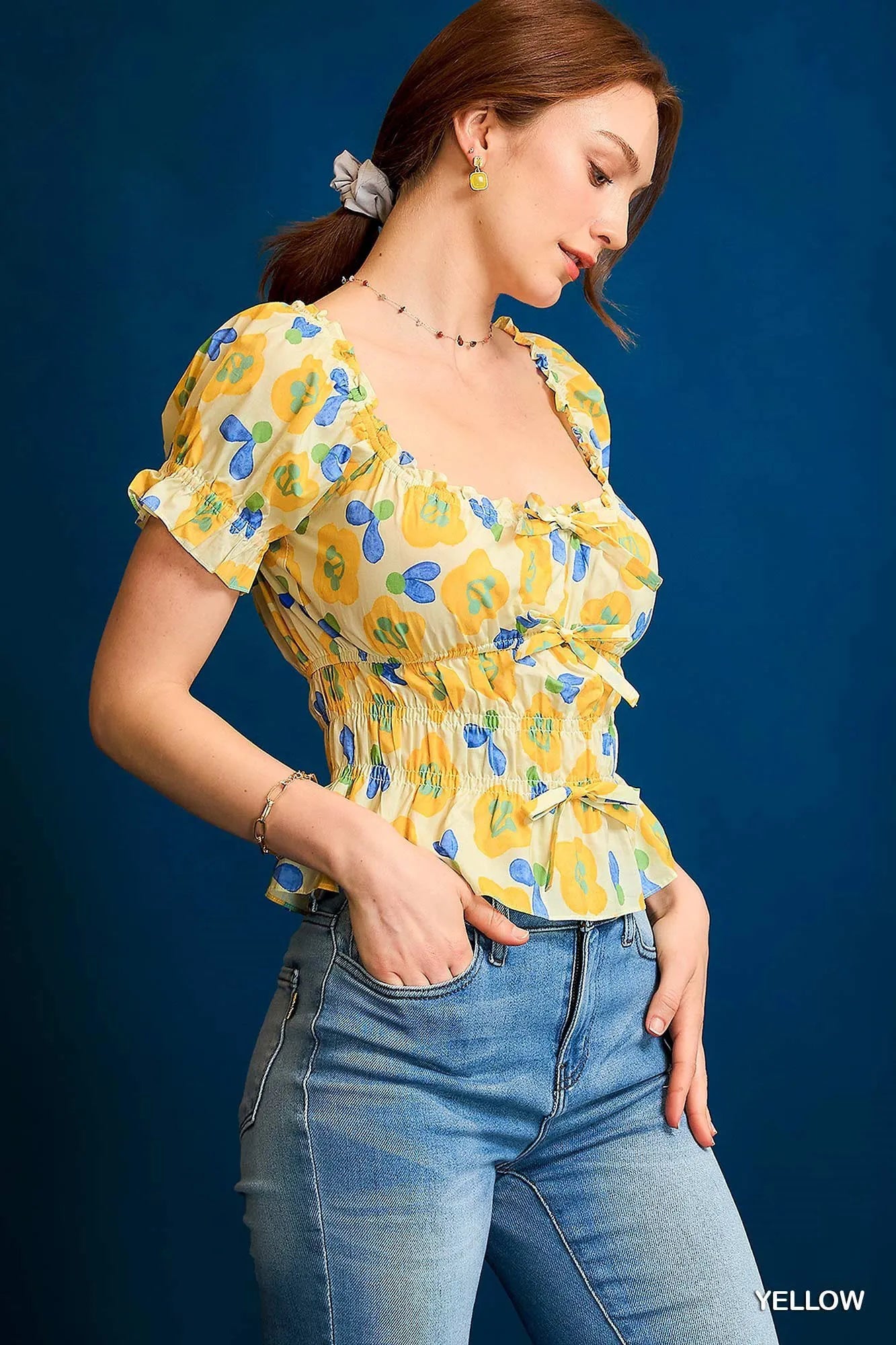 Image of Umgee Floral Smocked Peplum Blouse | Queeble.shop