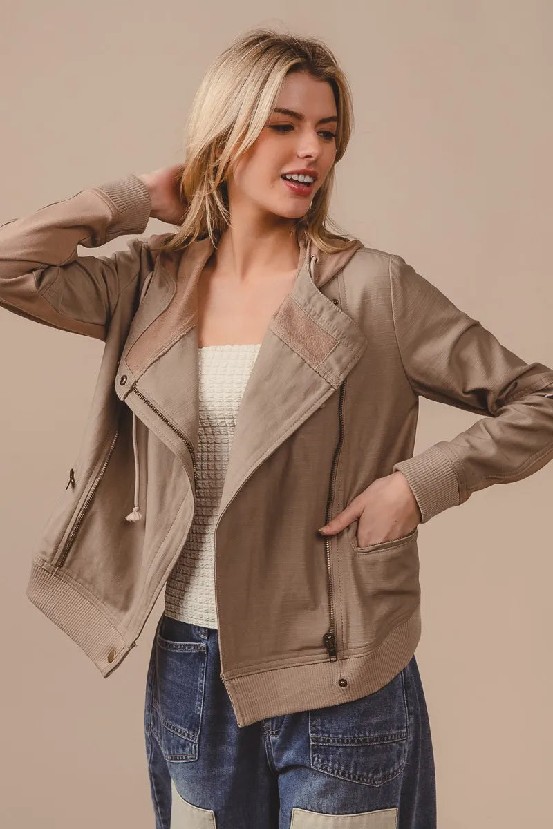 Image of BiBi Textured Woven Rider Jacket | Queeble.shop