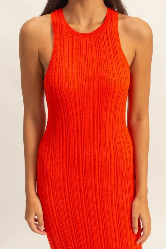 Image of HYFVE Round Neck Bodycon Ribbed Knit Dress | Queeble.shop