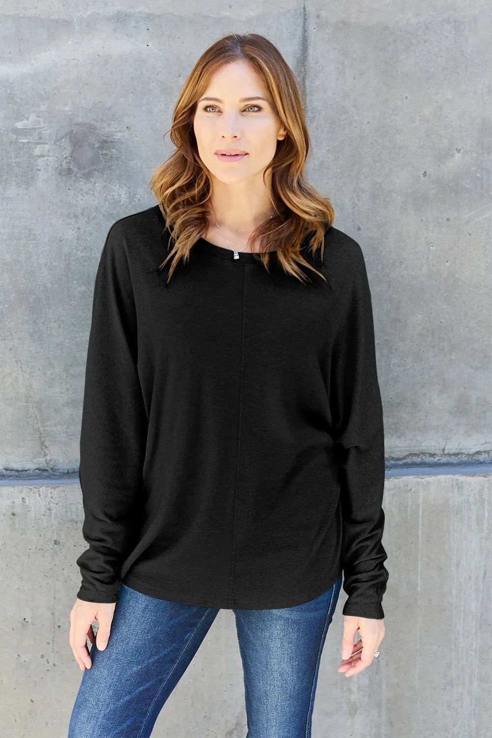 Image of Double Take Full Size Round Neck Long Sleeve T-Shirt | Queeble.shop