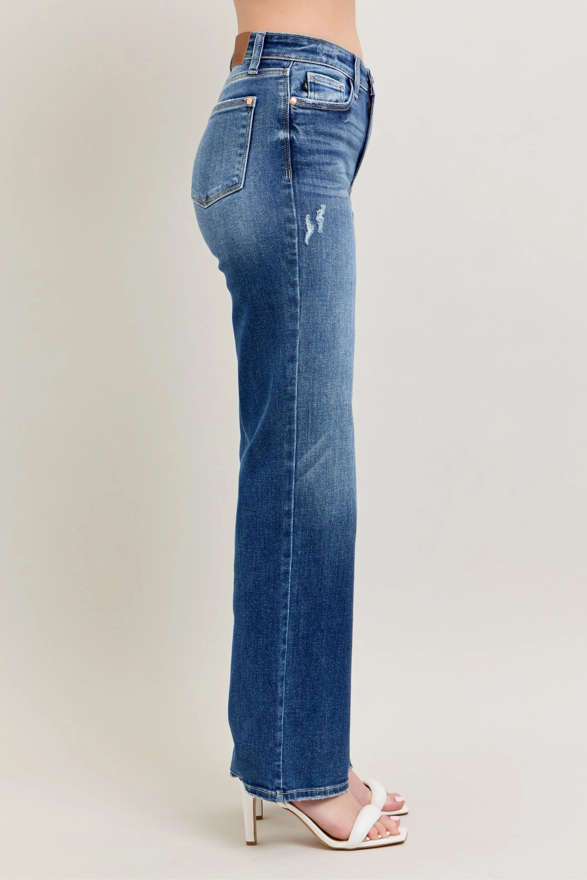 Image of Judy Blue Full Size High Waist 90's Straight Leg Jeans Plus Size | Queeble.shop