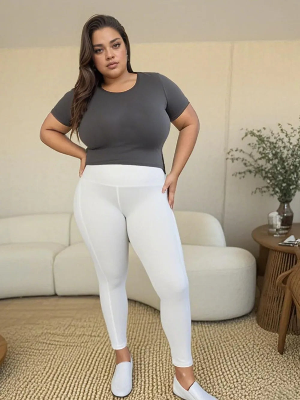 Image of Wide Waistband Sports Leggings | Queeble.shop