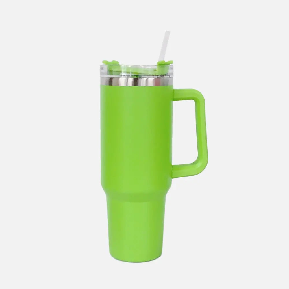 Image of Stainless Steel Tumbler with Handle and Straw | Queeble.shop