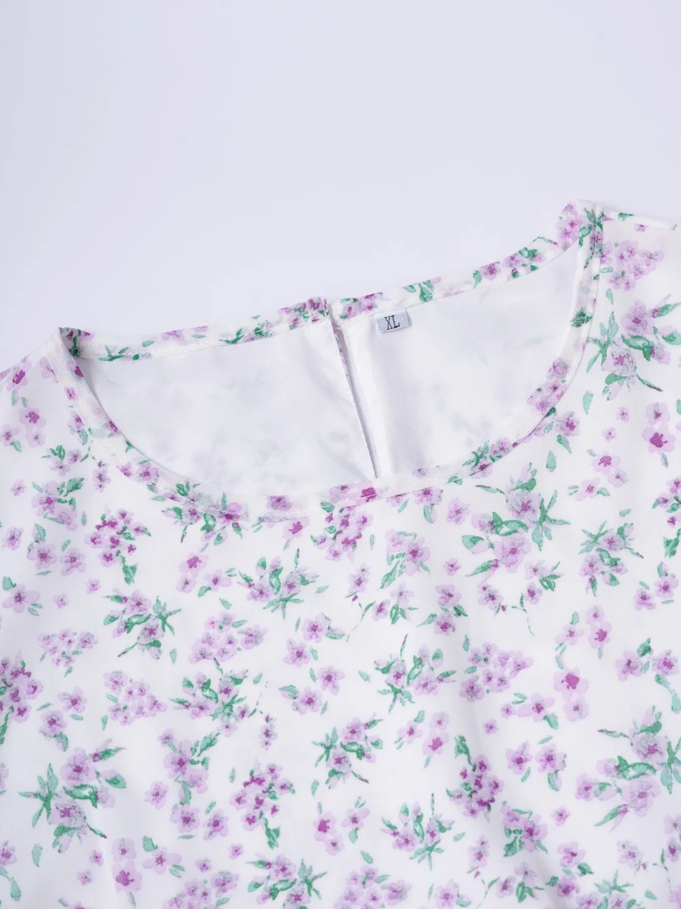 Image of Printed Round Neck Long Sleeve Midi Dress | Queeble.shop