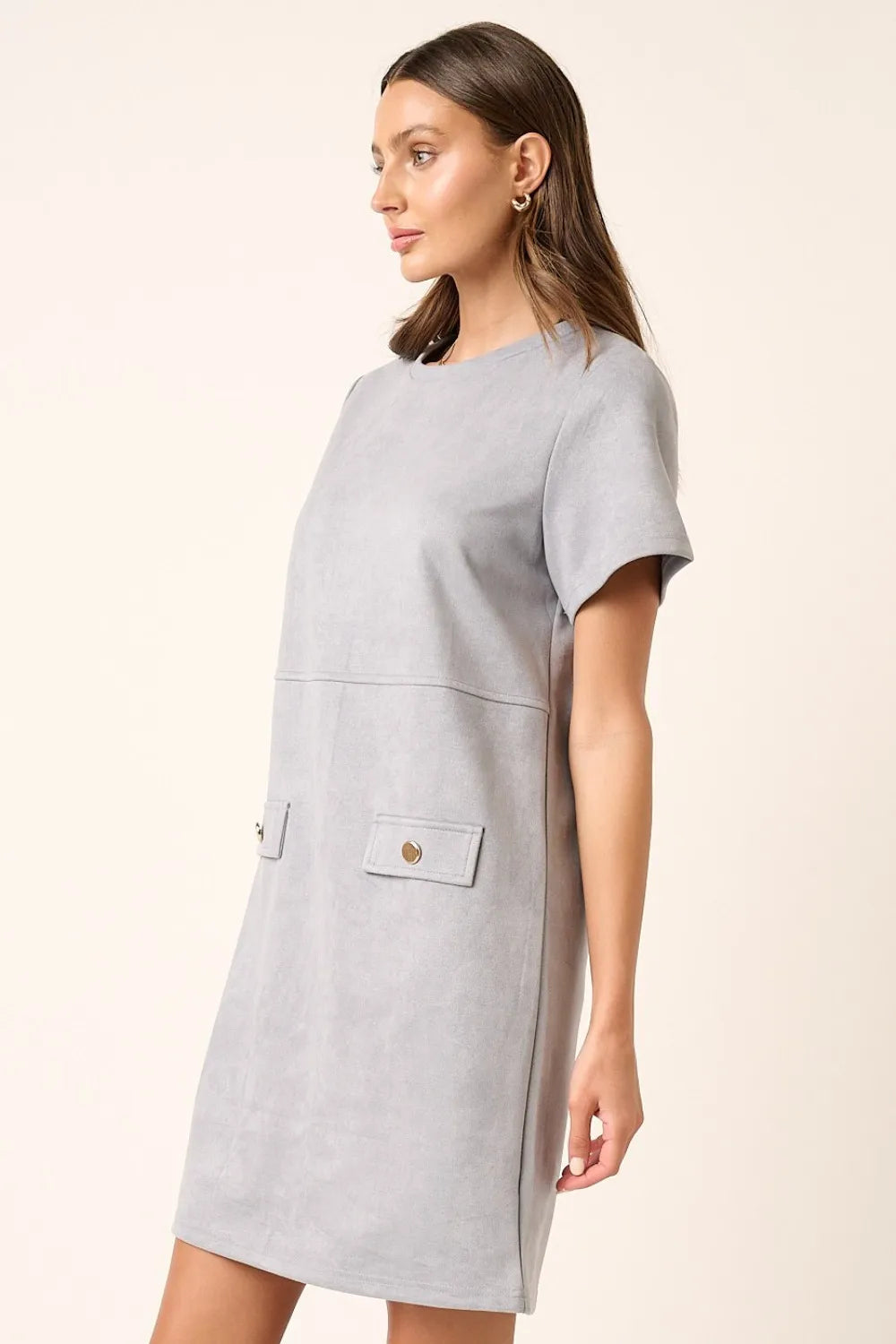 Image of Mittoshop Suede Short Sleeve Mini Dress | Queeble.shop