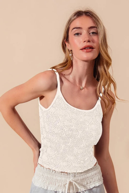 Image of SO ME Two Tone Floral Seamless Tank Top | Queeble.shop