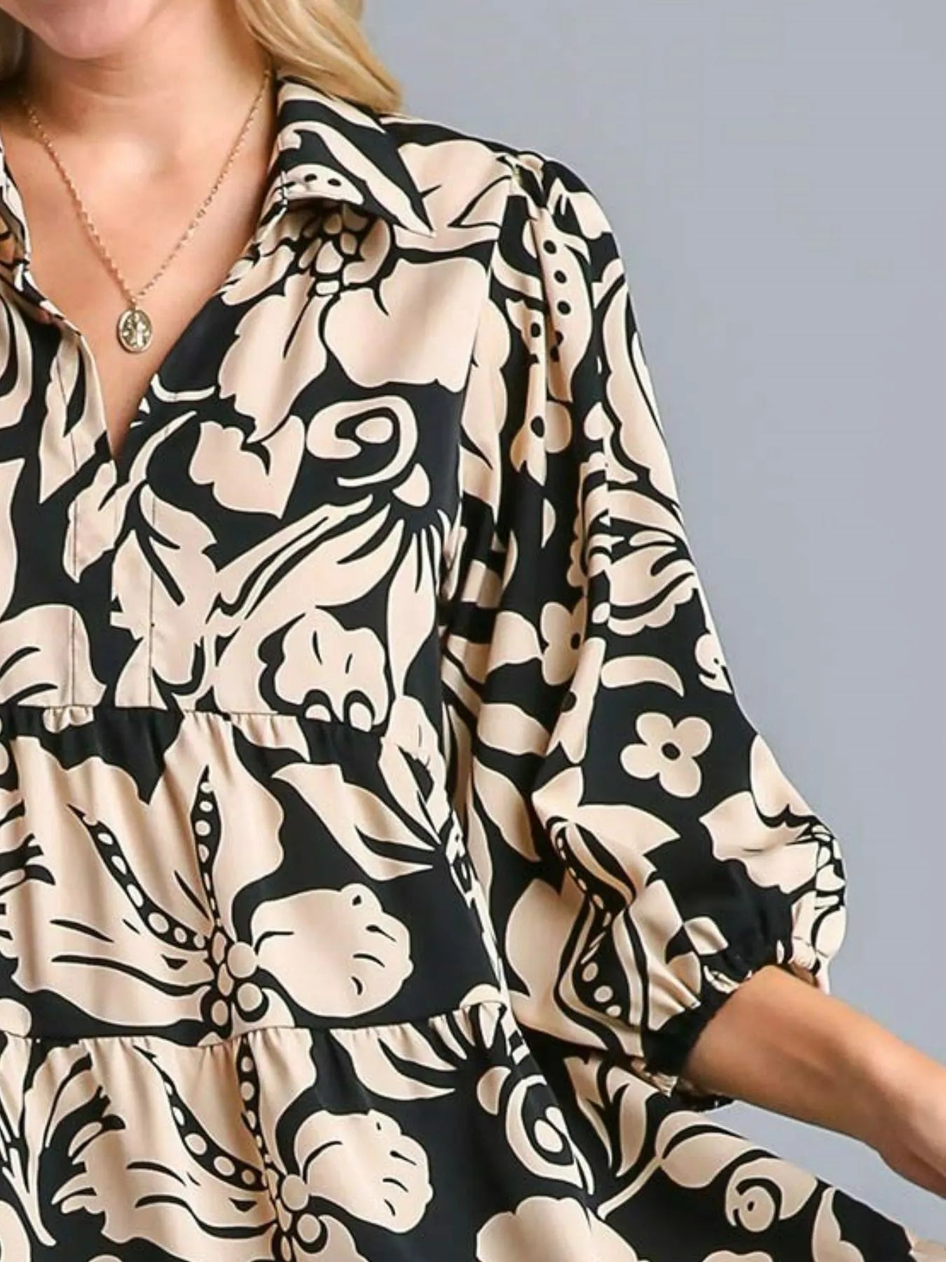 Image of Umgee Floral Print Tiered Midi Dress | Queeble.shop