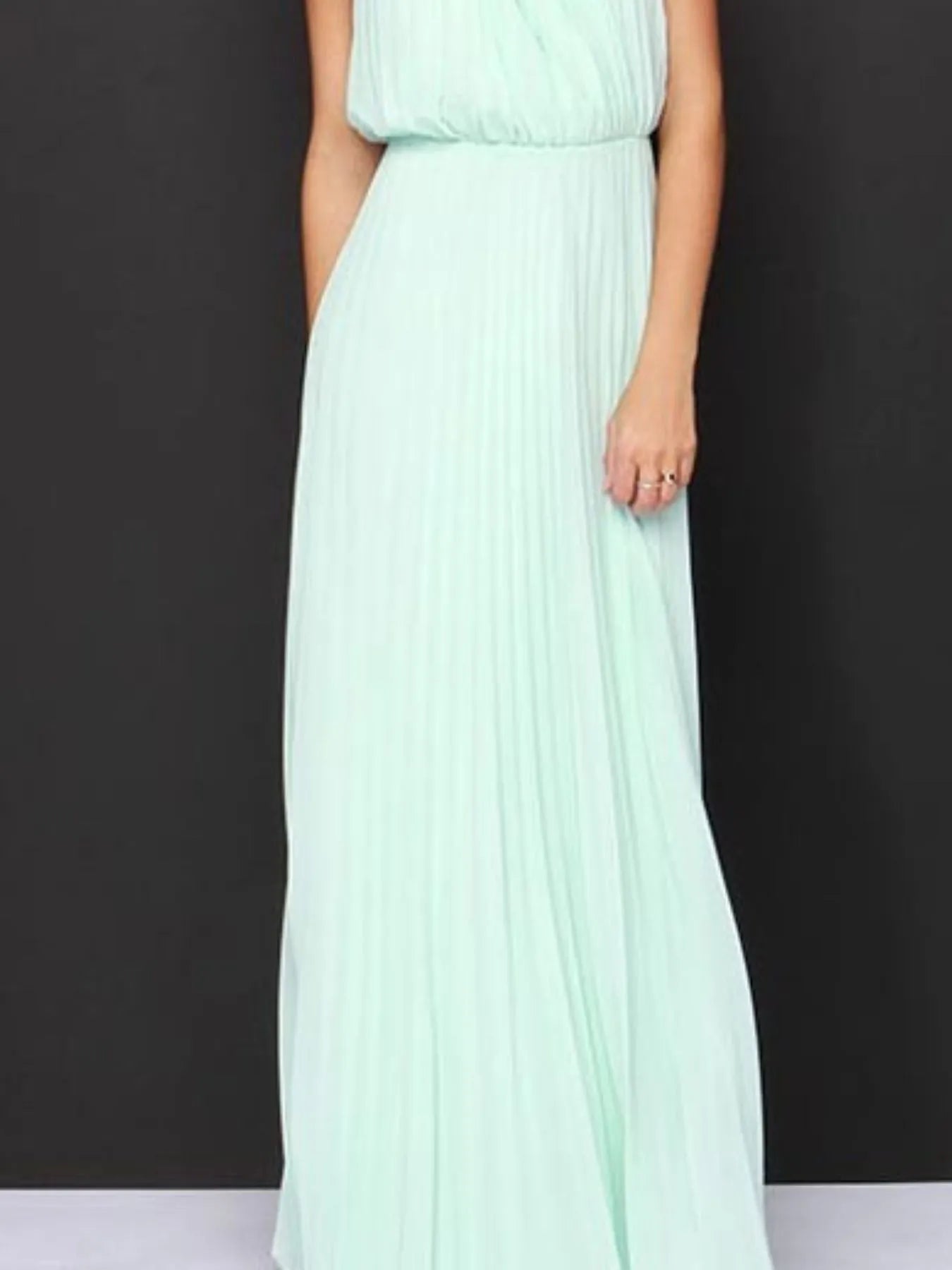 Image of Pleated Sleeveless Maxi Tank Dress | Queeble.shop