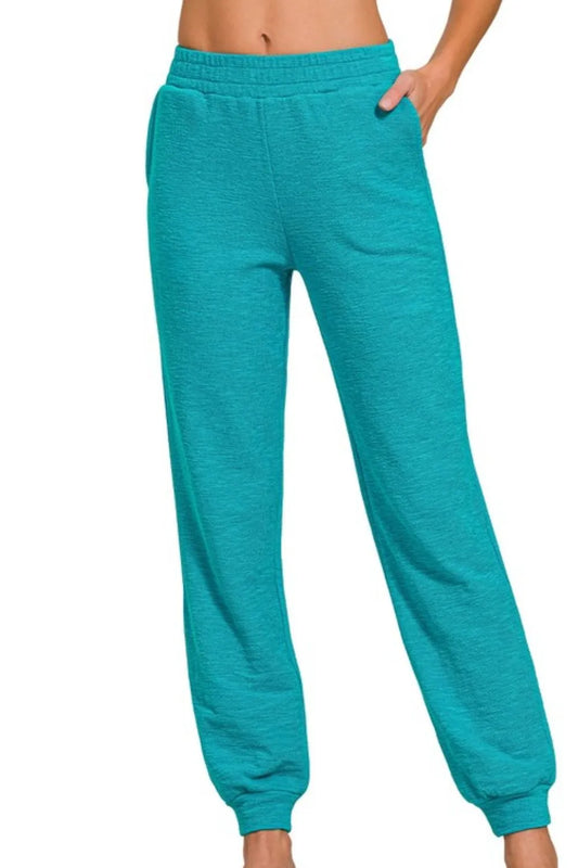 Image of Zenana Cotton Slub Jogger Pants | Queeble.shop
