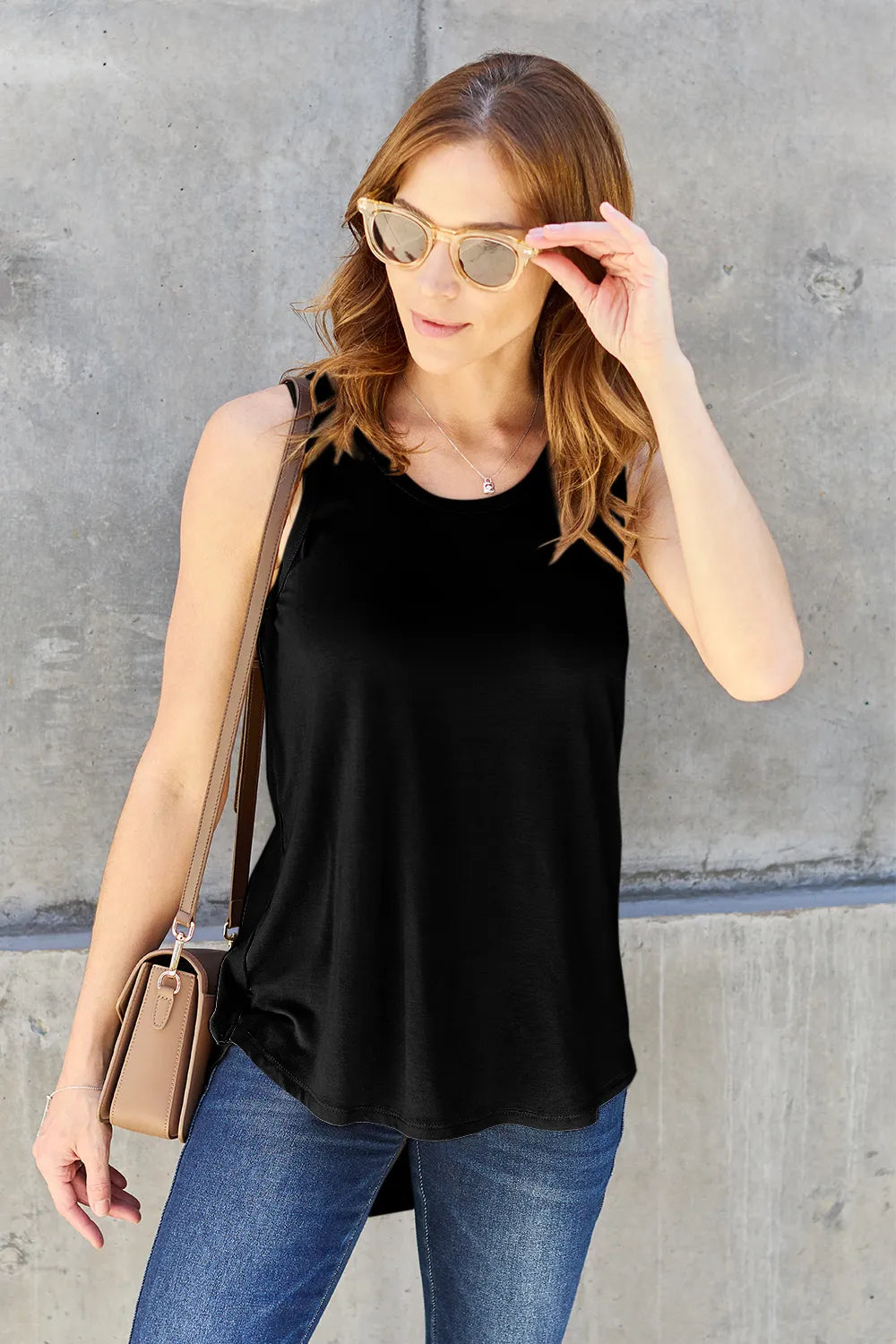 Image of Basic Bae Bamboo Full Size Round Neck Tank | Queeble.shop