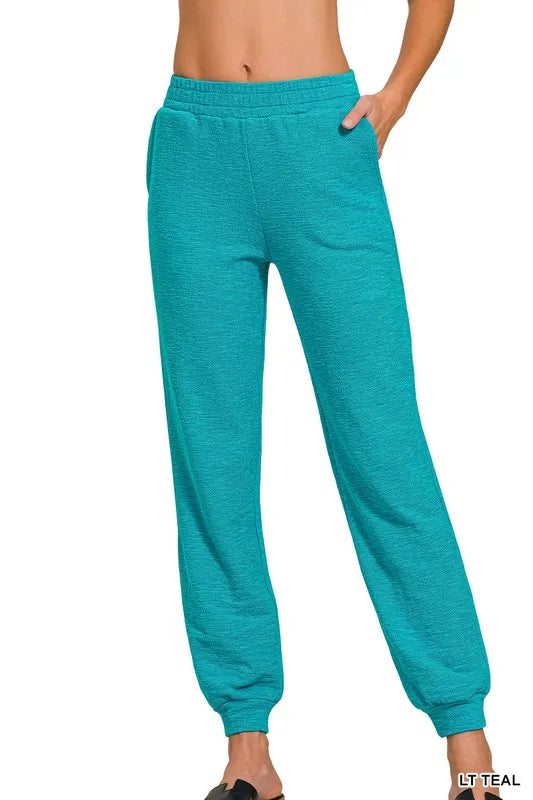 Image of Zenana Cotton Slub Jogger Pants | Queeble.shop