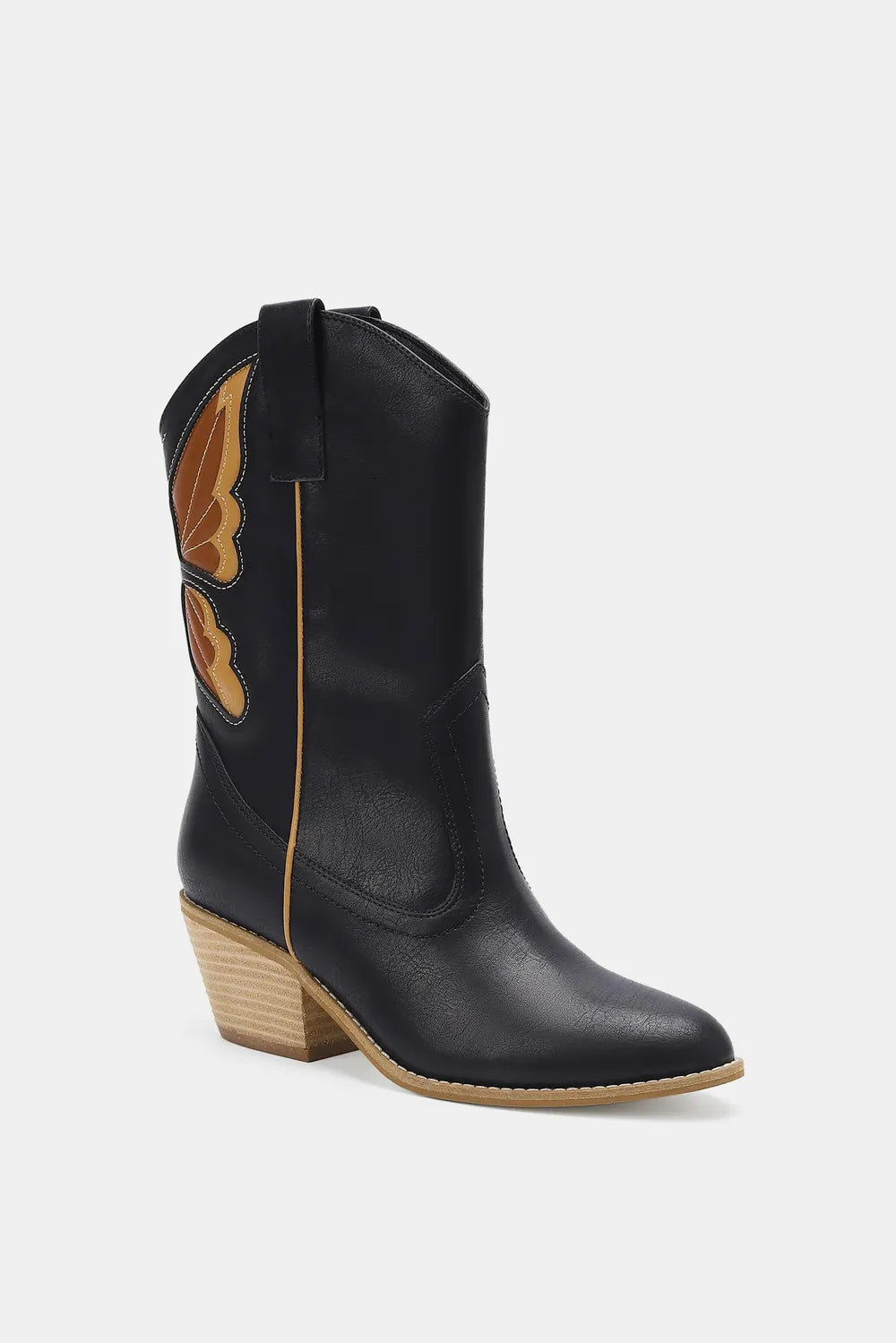 Image of Beast Fashion Butterfly Cut Detail Point Toe Boots | Queeble.shop