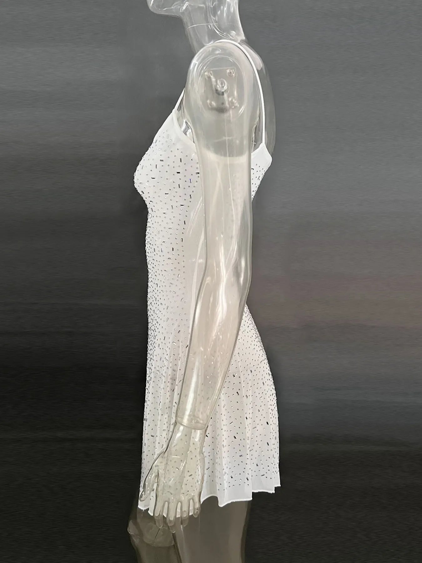Image of Rhinestone Decor Mini Cami Dress | Queeble.shop