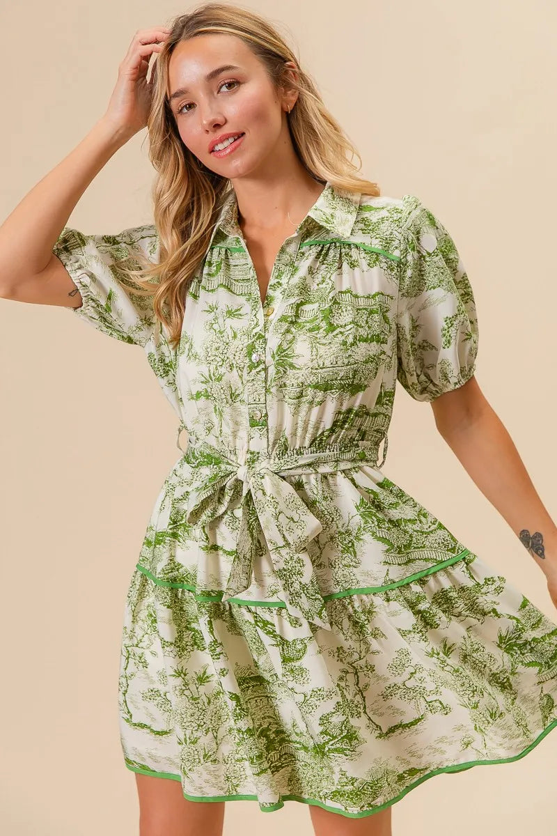 Image of BiBi Woven Printed Tiered Dress | Queeble.shop