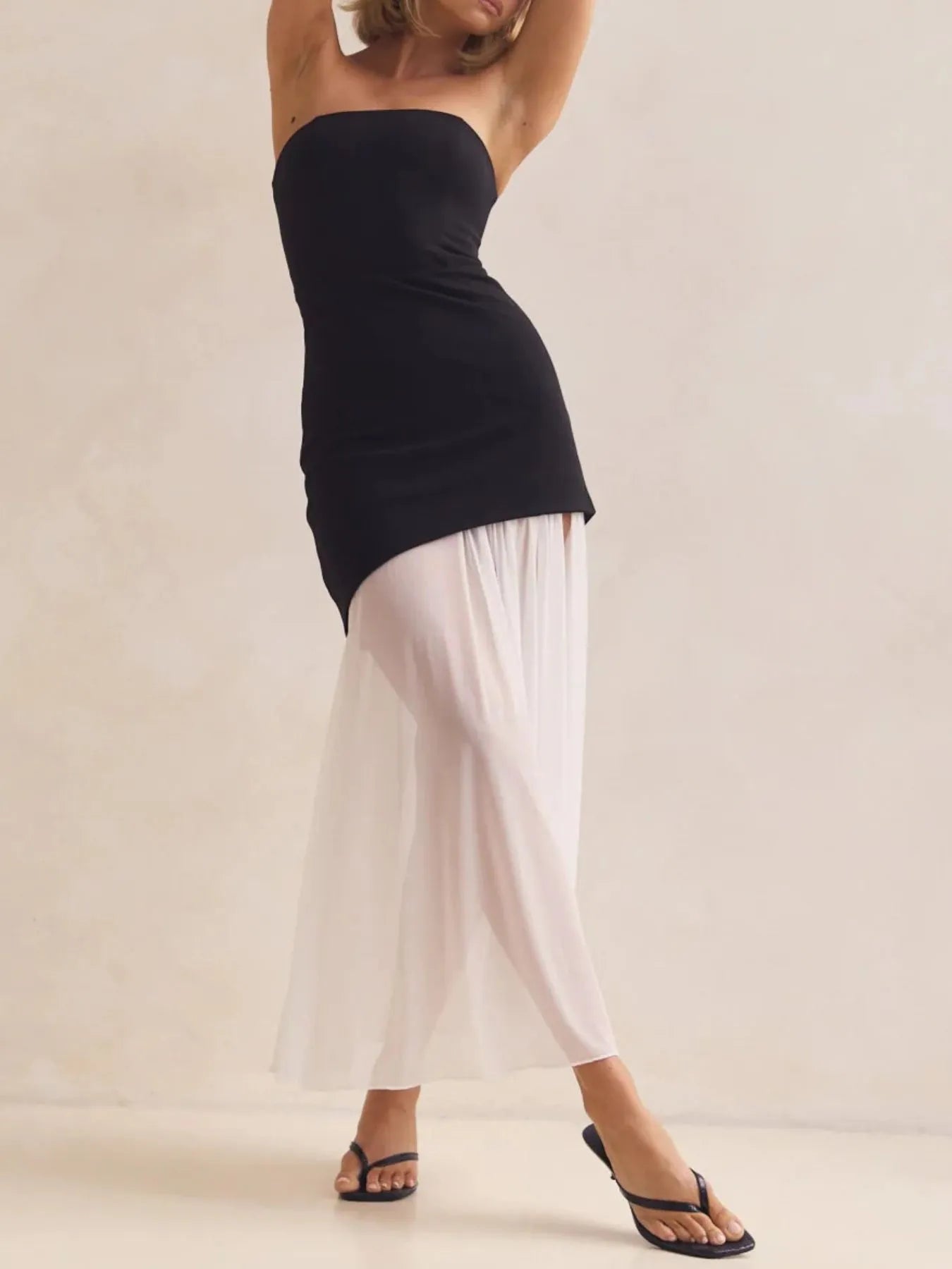 Image of Layered Slit Tube Maxi Dress | Queeble.shop