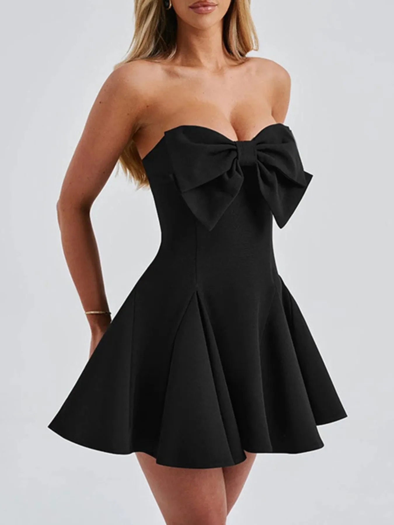 Image of Bow Tube A-Line Mini Dress | Queeble.shop