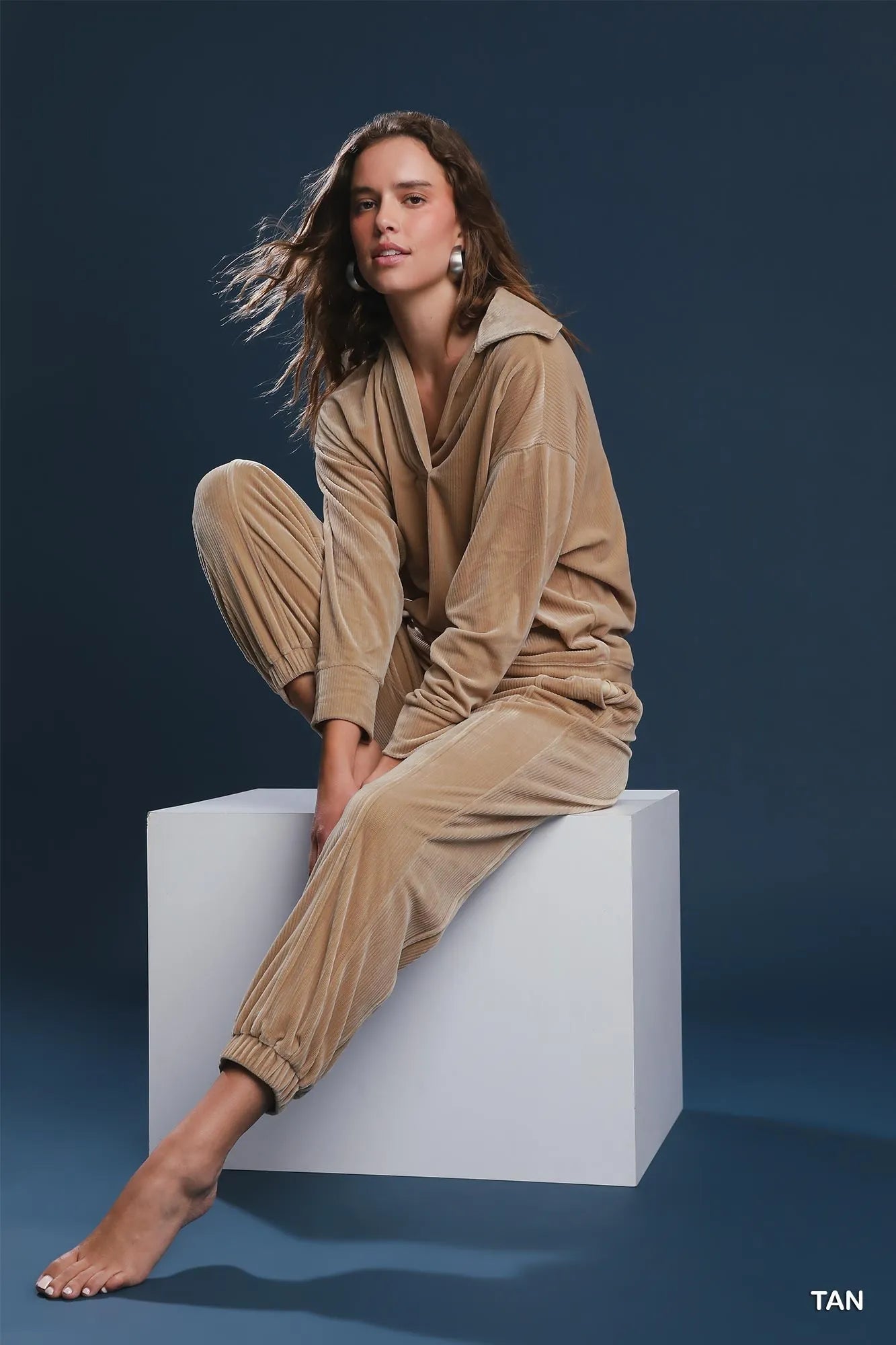 Image of Umgee Soft Thermal Collared Long Sleeve Top | Queeble.shop