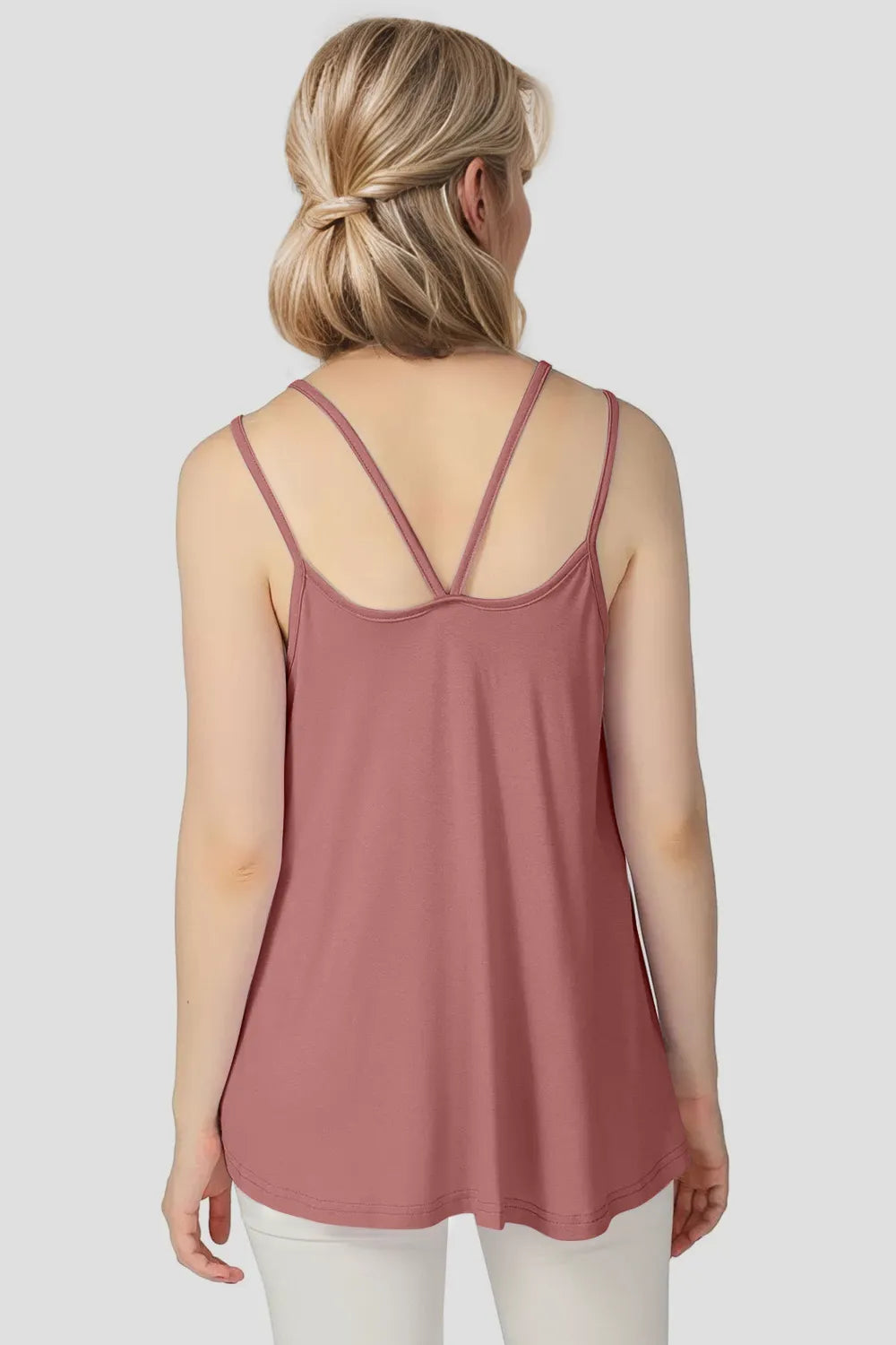 Image of Basic Bae Bamboo Scoop Neck Double Spaghetti Straps Cami | Queeble.shop