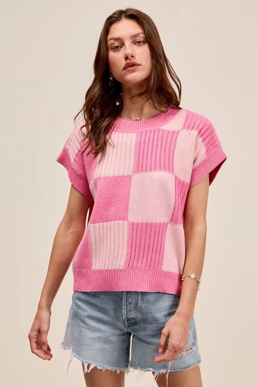 Image of SO ME Check Plaid Casual Sweater Top | Queeble.shop