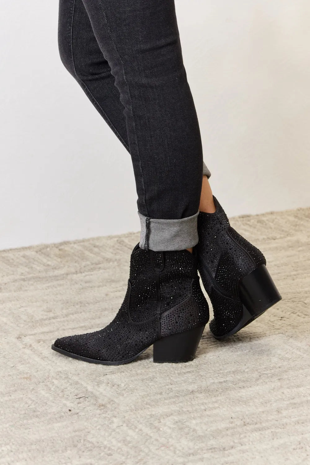 Image of East Lion Corp Rhinestone Ankle Cowboy Boots | Queeble.shop
