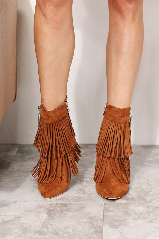 Image of Legend Women's Tassel Wedge Heel Ankle Booties | Queeble.shop