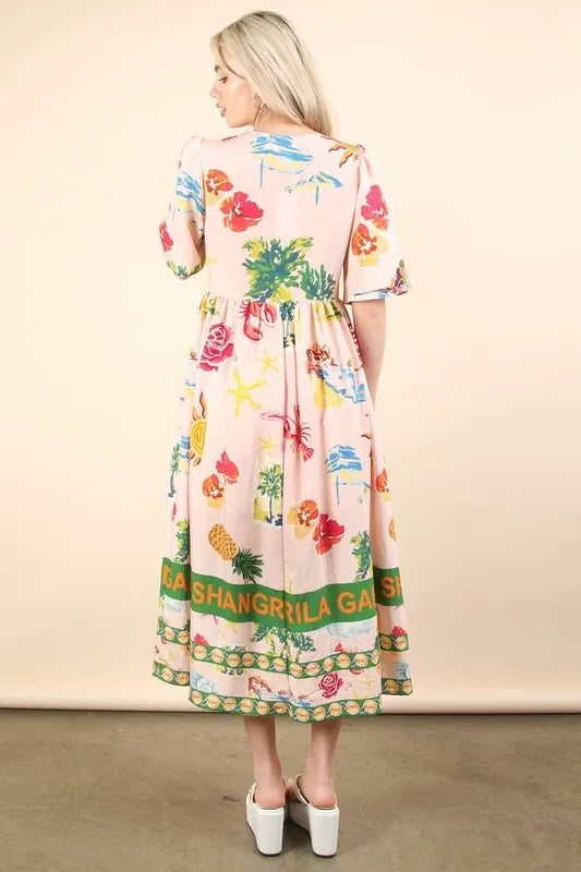 Image of VERY J Button Down Printed Midi Dress | Queeble.shop