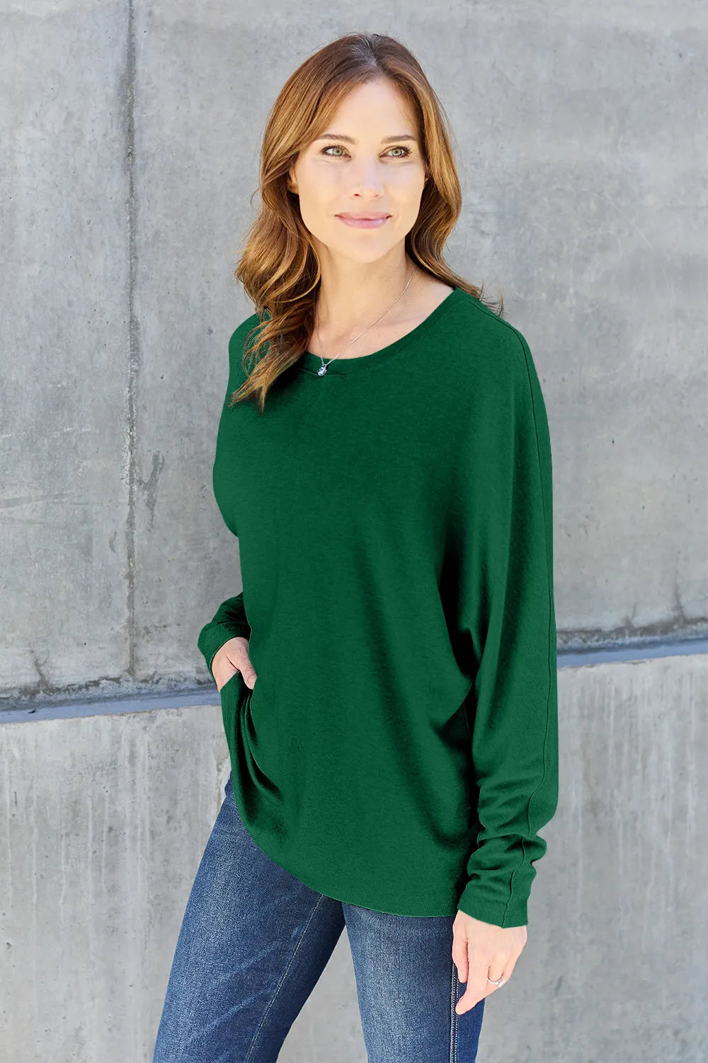 Image of Double Take Full Size Round Neck Long Sleeve T-Shirt | Queeble.shop