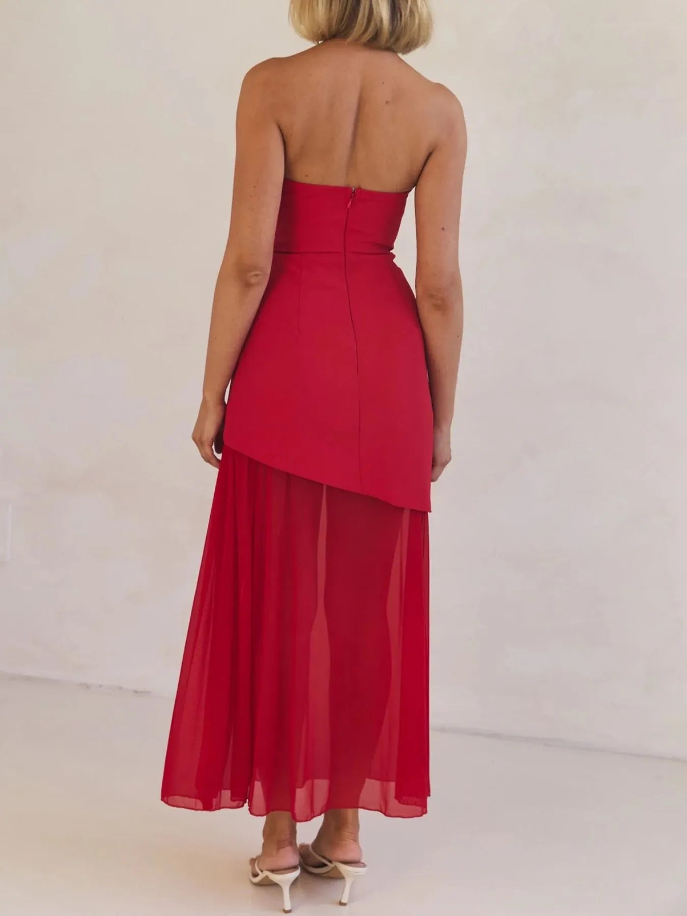 Image of Layered Slit Tube Maxi Dress | Queeble.shop
