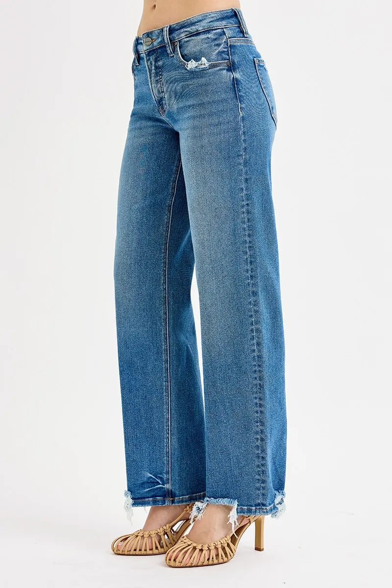 Image of RISEN Full Size Mid Rise Baggy Jeans Plus Size | Queeble.shop