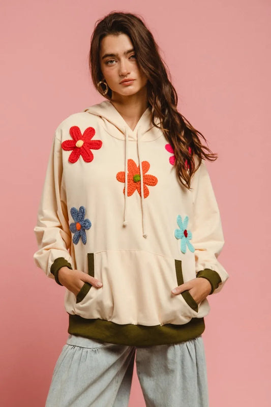 Image of BiBi Patched Hoodie Top | Queeble.shop