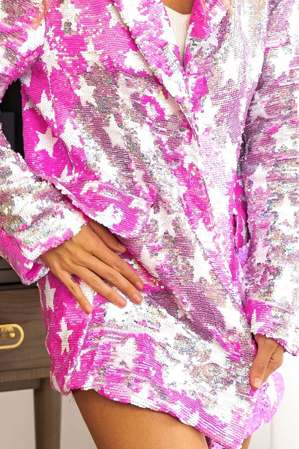 Image of BiBi Star Pattern Sequin Blazer | Queeble.shop