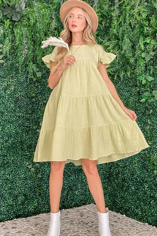 Image of And The Why Cotton Gauze Baby Doll Casual Dress | Queeble.shop