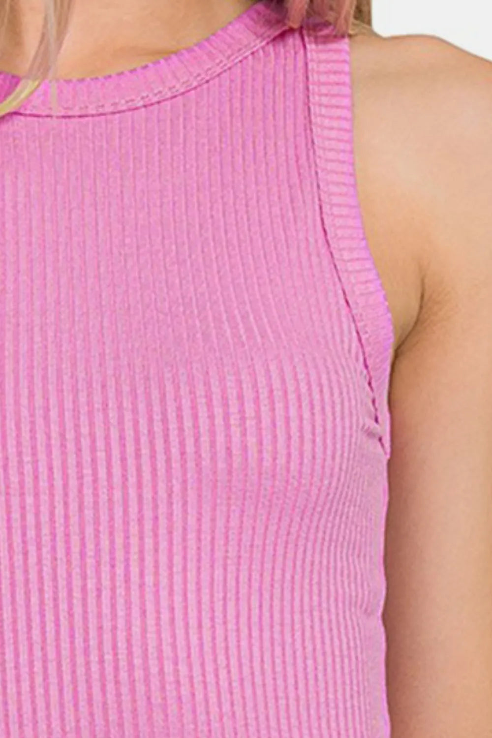 Image of Zenana Ribbed Crew Neck Tank | Queeble.shop