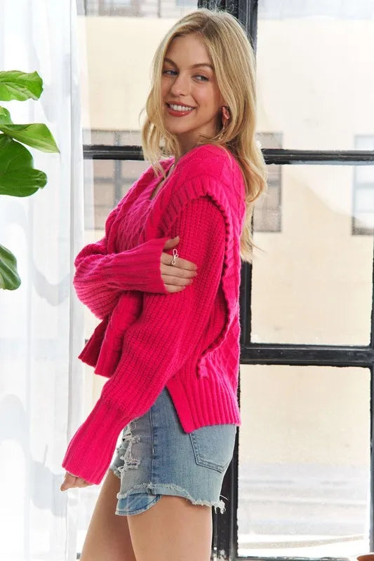 Image of ADORA Ruffle Detail Adorable Sweater | Queeble.shop
