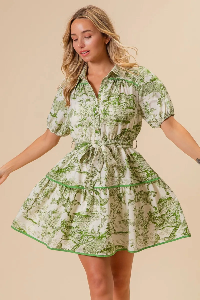 Image of BiBi Woven Printed Tiered Dress | Queeble.shop
