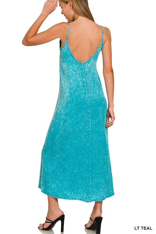 Image of Zenana Tencel Mineral Washed Maxi Dress | Queeble.shop