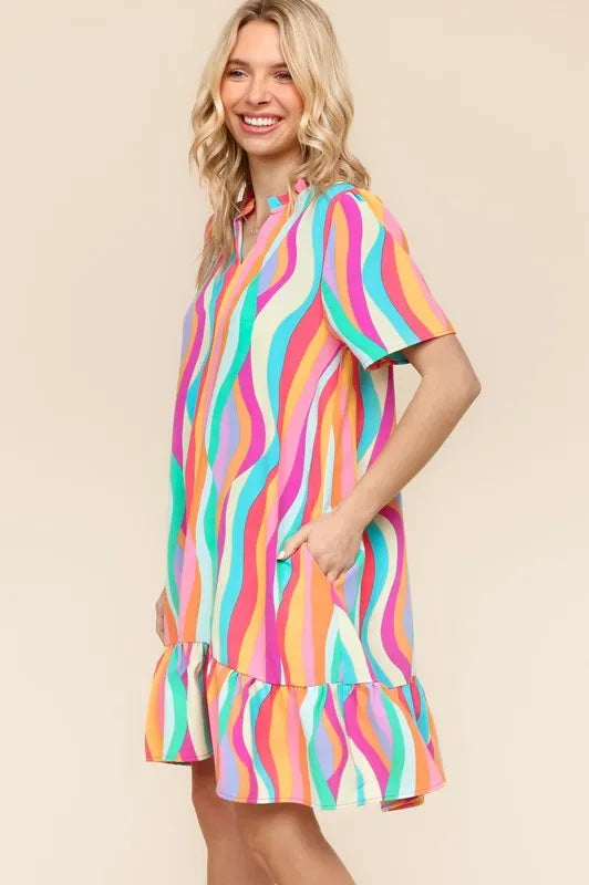 Image of Haptics Tiered Woven Ruffle Hem Dress | Queeble.shop
