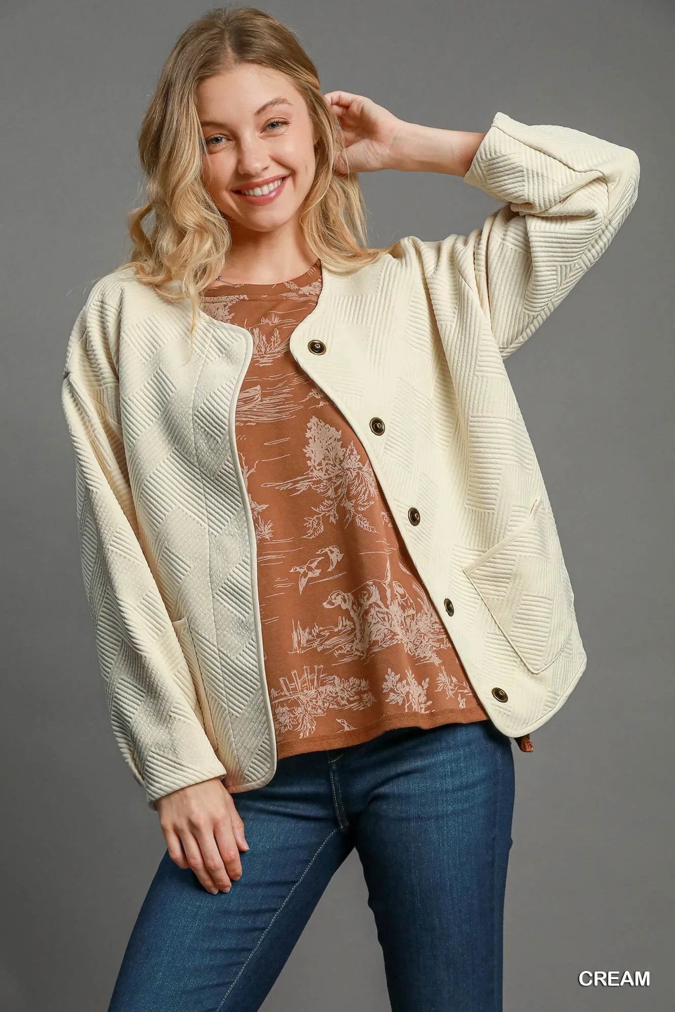 Image of Umgee Textured Jacquard Jacket | Queeble.shop