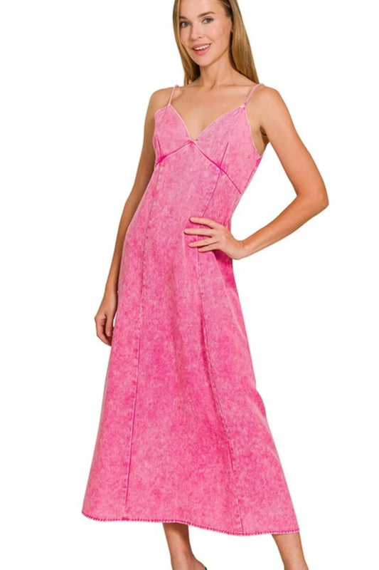 Image of Zenana Tencel Mineral Washed Maxi Dress | Queeble.shop