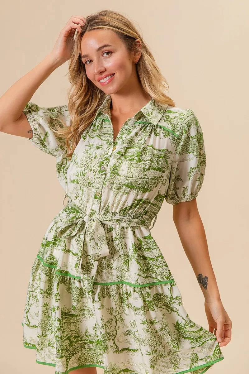 Image of BiBi Woven Printed Tiered Dress | Queeble.shop