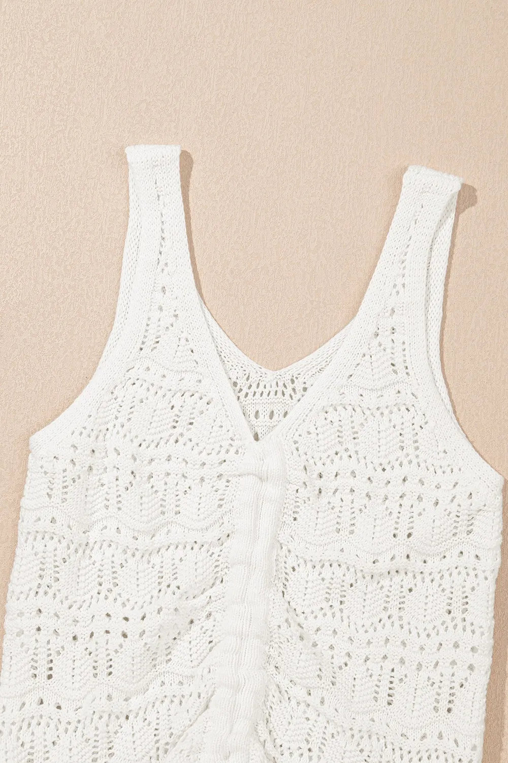 Image of Hollowed Knit V Neck Drawstring Sweater Vest | Queeble.shop