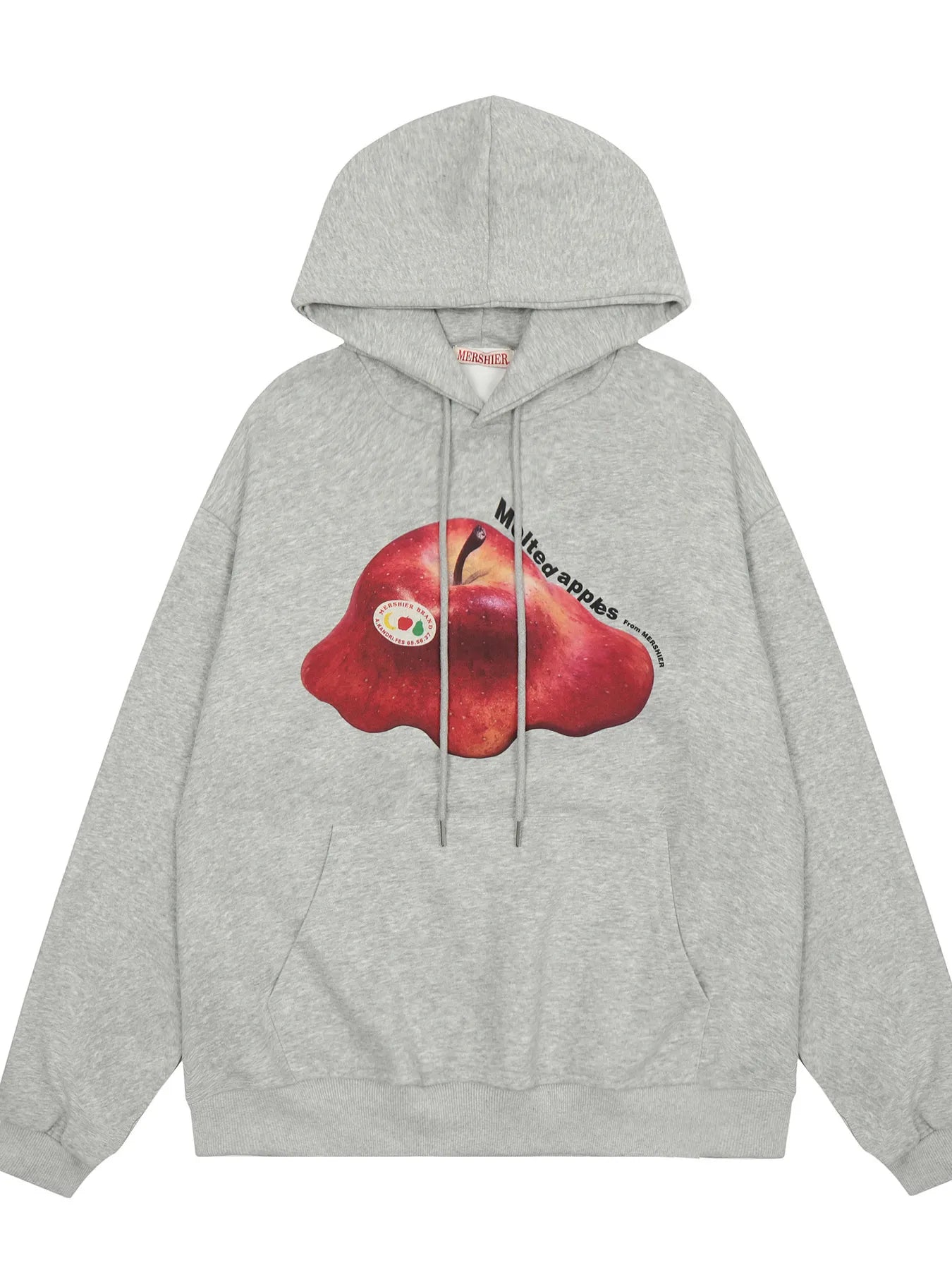 Image of Men's Apple Graphic Drawstring Kangaroo Pocket Hoodie | Queeble.shop